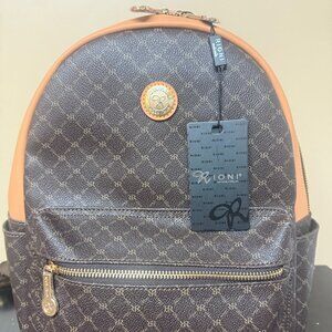 Rioni Signature (Brown) Leather Round Dome Backpack ST- 20286